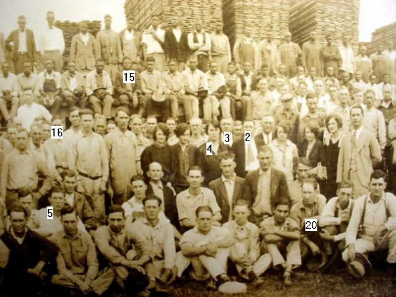 Bradley Lumber Company Employees, some identified, Circa 1930's