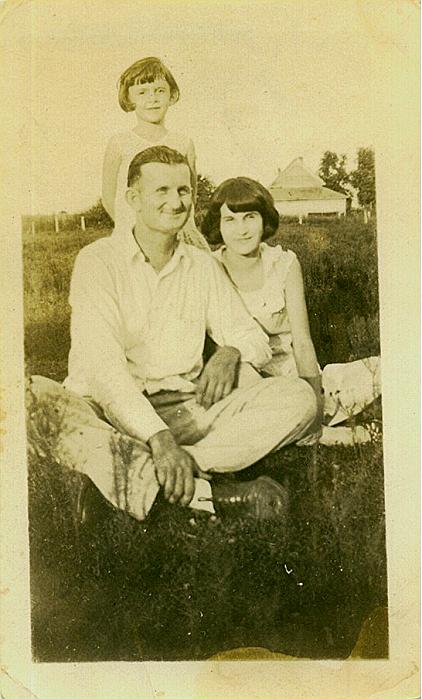 Carl Wear and nieces Laverne Nixon and Geraldine Wear (standing)