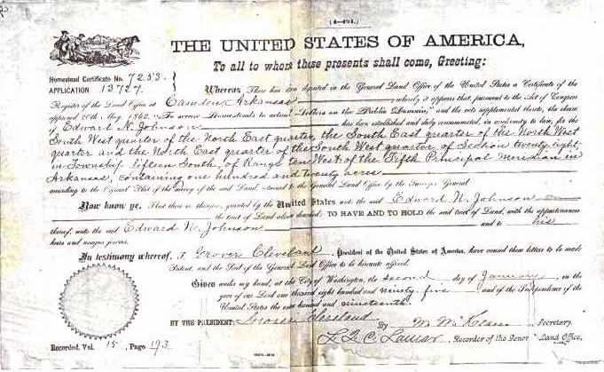 Edward N. Johnson Land Deed