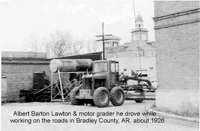 Albert Barton Lawton working on grader