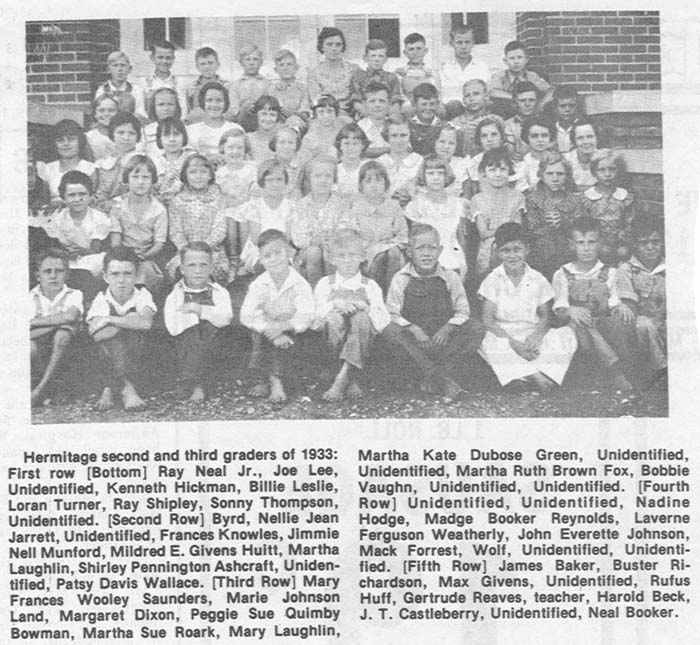 Hermitage 2nd and 3rd Grade Class, 1933