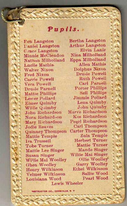 Souvenir of Holly Springs Public School, Bradley County, Arkansas - pupil listr