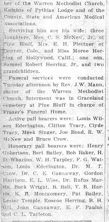 Dr. S. R. Herring Obit part 2