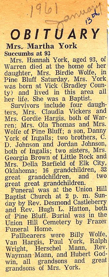 Martha York Obituary 2