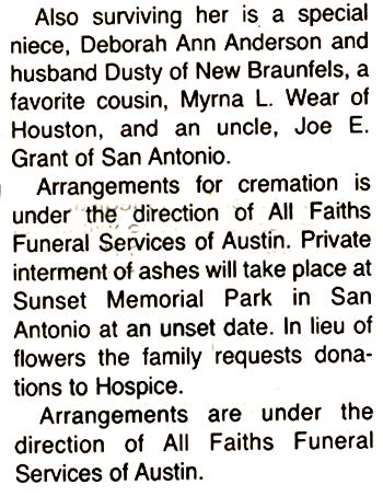 Joyce Julia Wear Needham Obituary Part 2