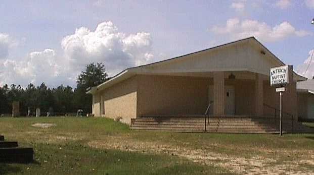 Antioch Baptist Church and Gravel Ridge Cemetery, behind