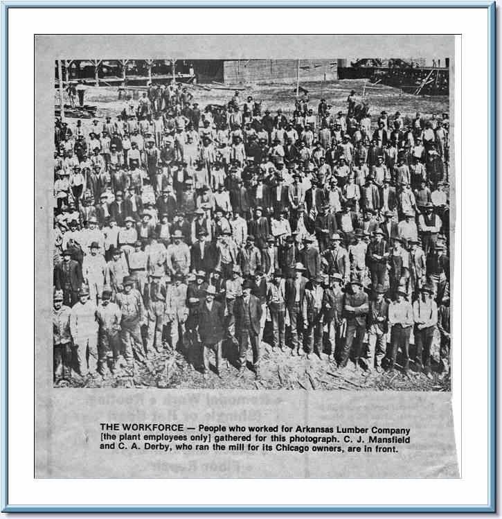 Arkansas Lumber Company workforce, Warren, Arkansas; original is located at the Bradley County Historical Museum