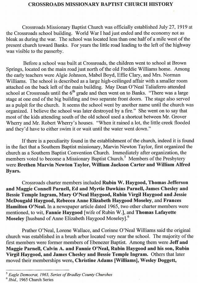 Cross Roads Missionary Baptist Church History by Jann Woodard, Page 8