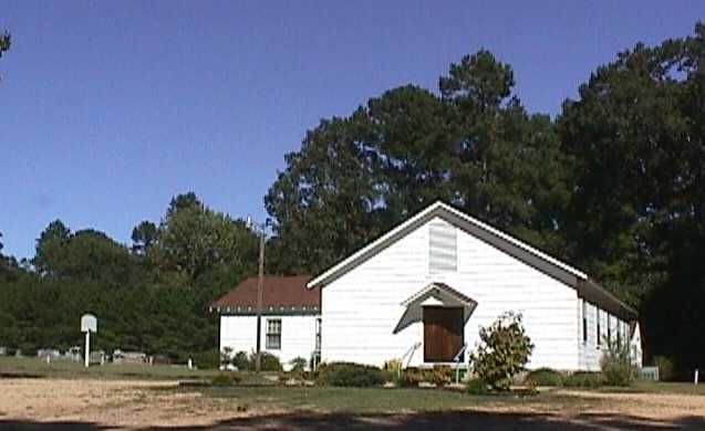 Ebenezer Baptist Church and Cemetery behind