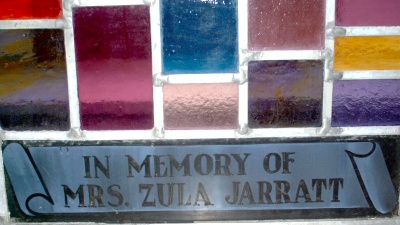 Memorial Stained Glass Window at Hermitage Baptist Church, 1963 building, Bradley County, Arkansas