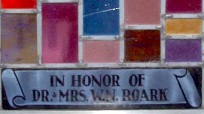 Memorial Stained Glass Window at Hermitage Baptist Church, 1963 building, Bradley County, Arkansas