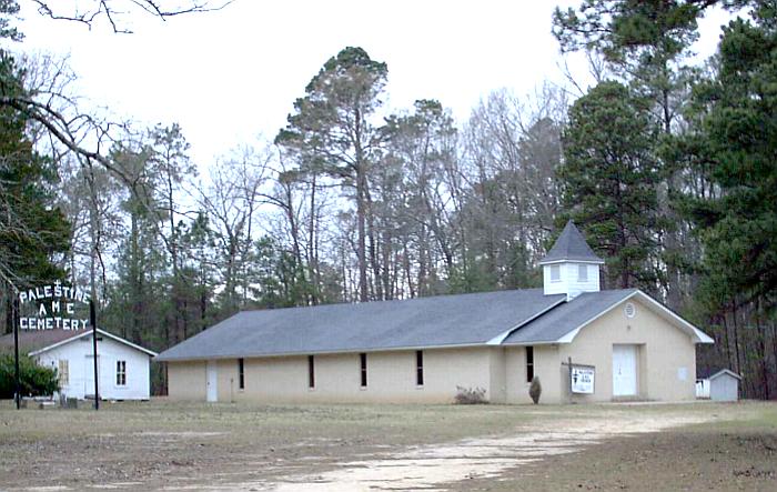 Palestine A. M. E.  Church and Cemetery sign