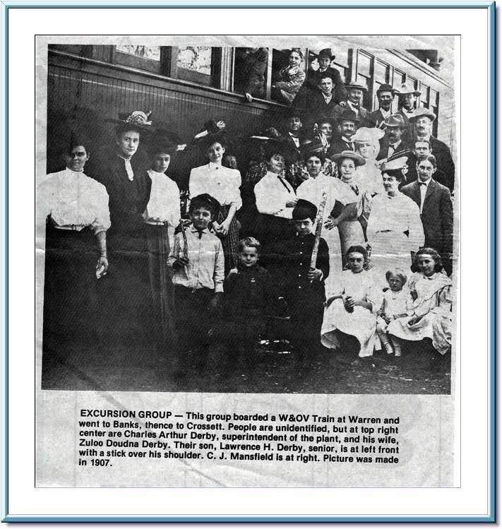 W & O V Railroad, Excursion Group, Bradley County, Arkansas; original is located at the Bradley County Historical Museum