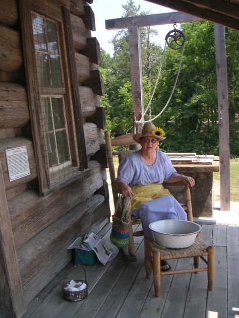 Ms. M.A. Black was stringing beans until she got too hot.