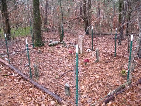 Drew Allen Wallace headstone fenced off.