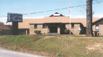 Oden Public Schools established 1928. Taken from the Baptist Church parking lot march 2001.